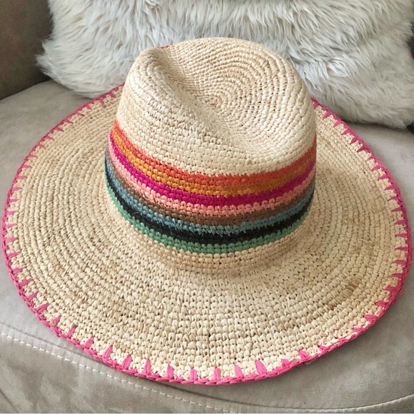 Paul Smith Swirl Rainbow Stripe Straw Hat NWOT - Picture 4 of 10